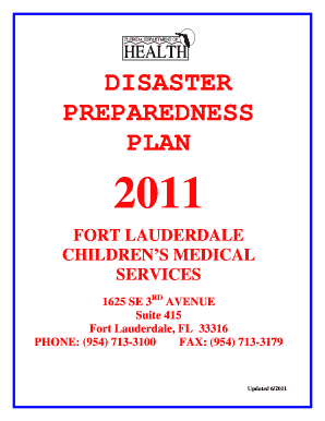 Office directory sample - DISASTER PREPAREDNESS PLAN - Florida Department of Health