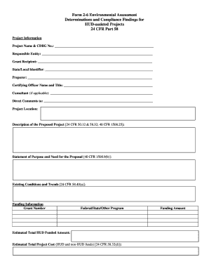 Form 2-6 Environmental Assessment for HUD Projects