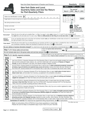 New York State Quarterly Sales and Use Tax Return
