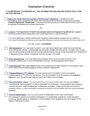 Florida Nursing Exemption Application