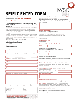Spirit Entry Form