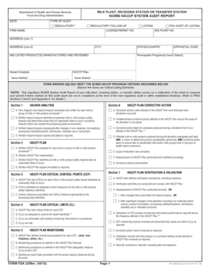 FDA NCIMS HACCP System Audit Report