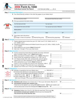 Illinois Individual Income Tax Return Form IL-1040