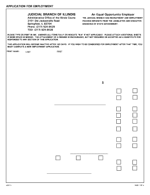 Illinois Judicial Branch Employment Application