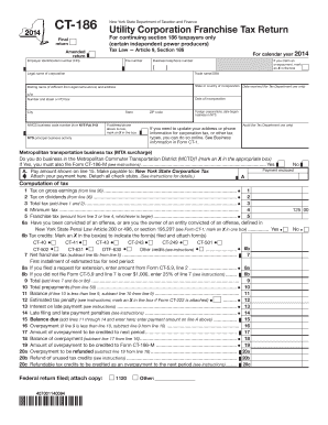 New York State Utility Corporation Franchise Tax Return