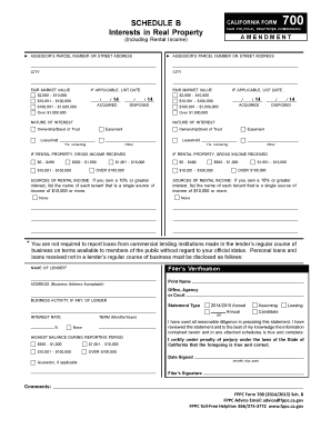 California Form 700 Schedule B