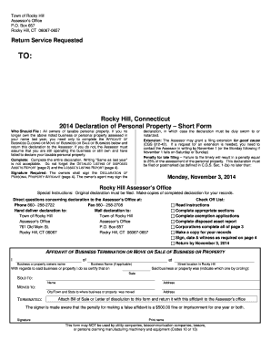 2014 Connecticut Personal Property Declaration