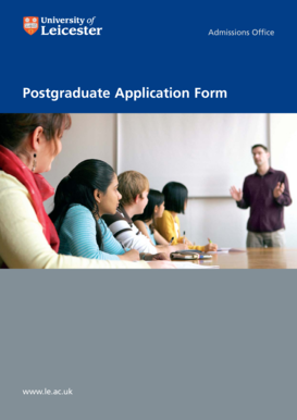 University of Leicester Postgraduate Application Form