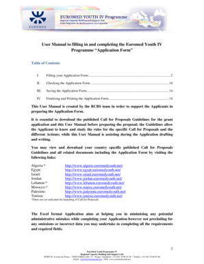 Formulaire de demande du Programme Euromed Jeunesse IV