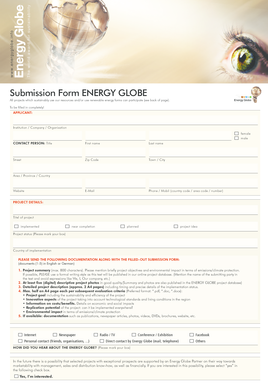 ENERGY GLOBE Submission Form