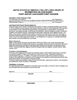 US Federal Lead-Based Paint Disclosure Form