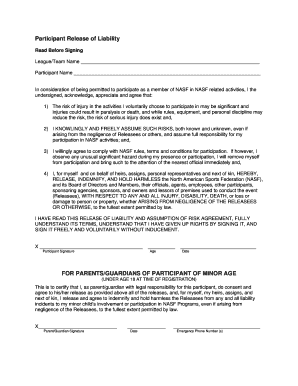 Participant Release of Liability