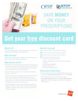 Oregon and Washington Prescription Drug Discount Card Application