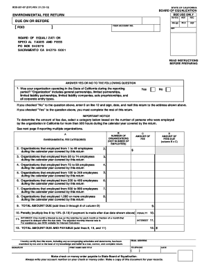 California Environmental Fee Return