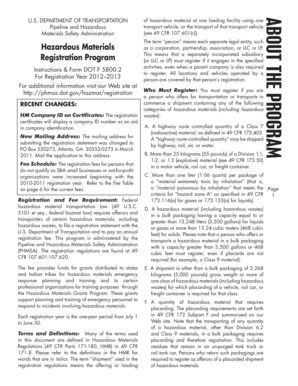 DOT F 5800.2 Hazardous Materials Registration Form
