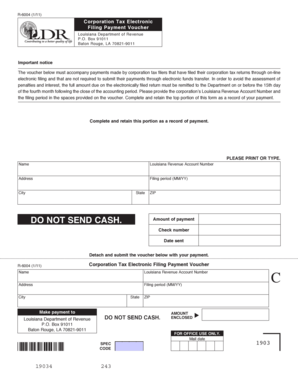 Louisiana Corporation Tax Electronic Filing Payment Voucher