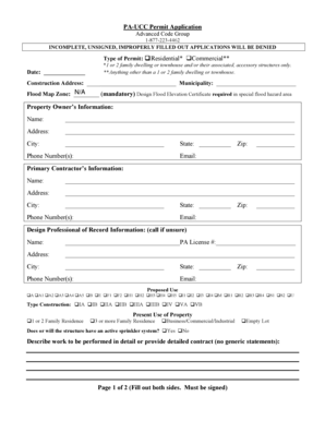 PA-UCC Permit Application