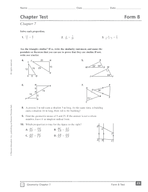 Chapter 7 Geometry Test Form B