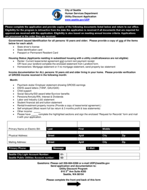 Seattle Utility Discount Application