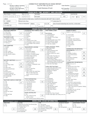 Connecticut Uniform Police Crash Report