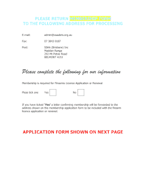 SSAA Membership Application Form
