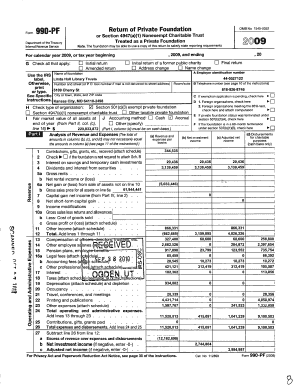 IRS Form 990-PF 2009