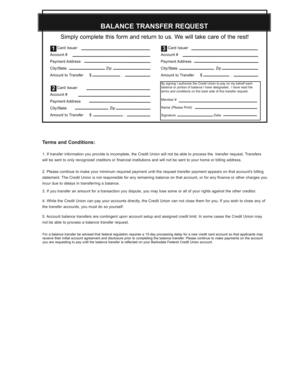 Balance Transfer Request Form