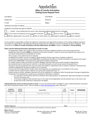 Visiting Course Request Form