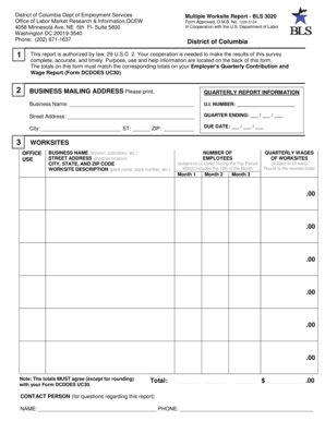District of Columbia Multiple Worksite Report