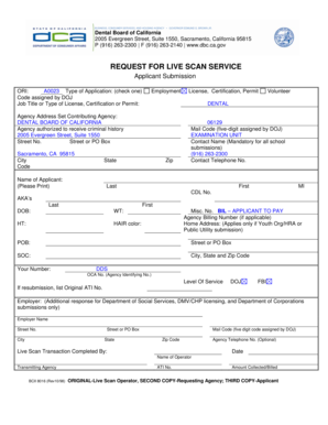 California Live Scan Service Request Form