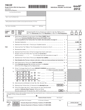 Kentucky 740-EZ Individual Income Tax Return