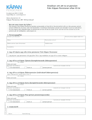 Pension Withdrawal Application Form