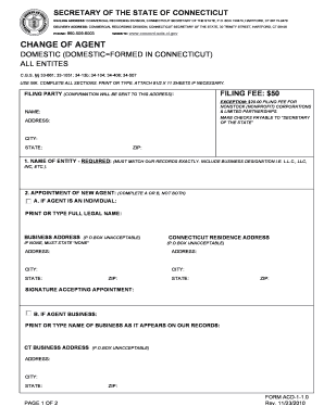 Connecticut Change of Agent Form