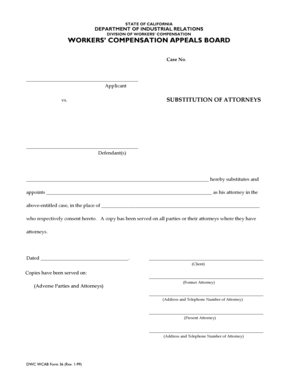California Substitution of Attorneys Form