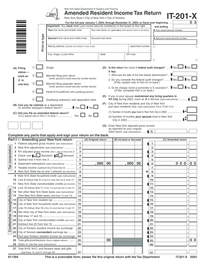 New York Amended Resident Income Tax Return