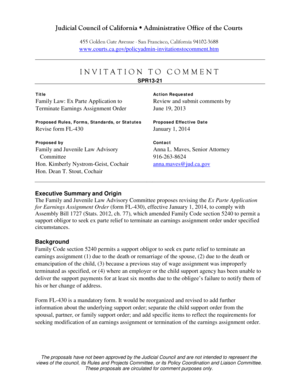 California Ex Parte Application to Issue, Modify, or Terminate Earnings Assignment Order