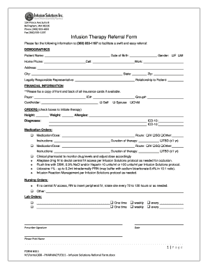 Infusion Therapy Referral Form