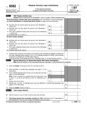 IRS Form 8582 1997 Passive Activity Loss