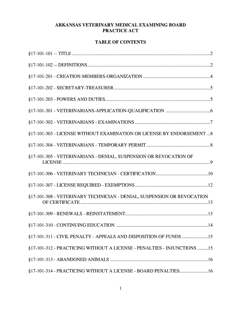 Fillable Online ARKANSAS VETERINARY MEDICAL EXAMINING BOARD Fax Email