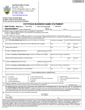 California Fictitious Business Name Statement