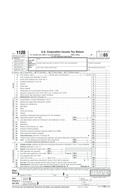 US Corporation Income Tax Return Form 1120