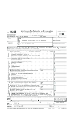 Form 1120S US Federal Tax Return