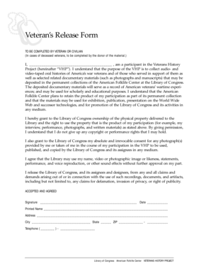 Veteran's Release Form