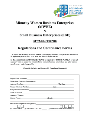 MWBE SBE Compliance Form