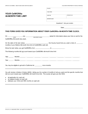 California CalWORKs 48-Month Time Limit Notice