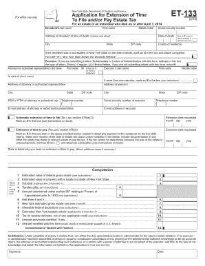 New York Estate Tax Extension Application