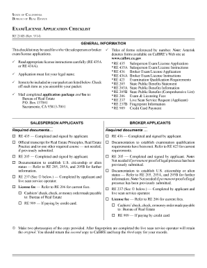 California Broker Exam/License Application