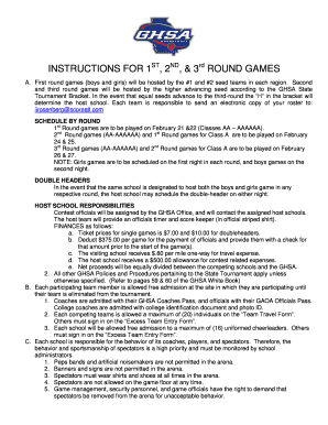 GHSA State Tournament Instructions