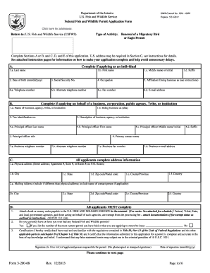 Federal Fish and Wildlife Permit Application