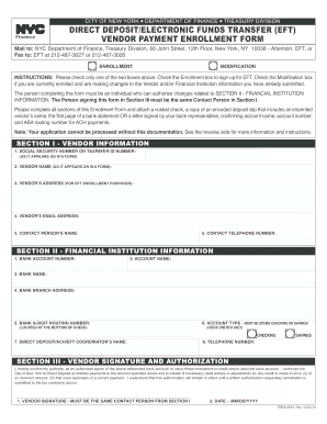 New York City Direct Deposit Enrollment Form